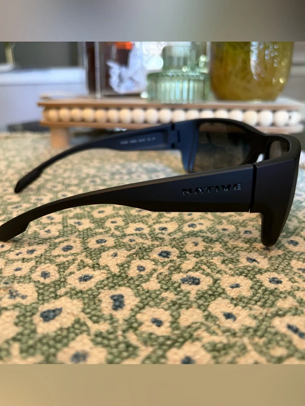 Native Men's Matte Black Badlands Sunglasses with Blue-Reflective Lenses